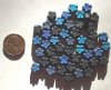 50 8mm 5 Petal Black AB Flowers